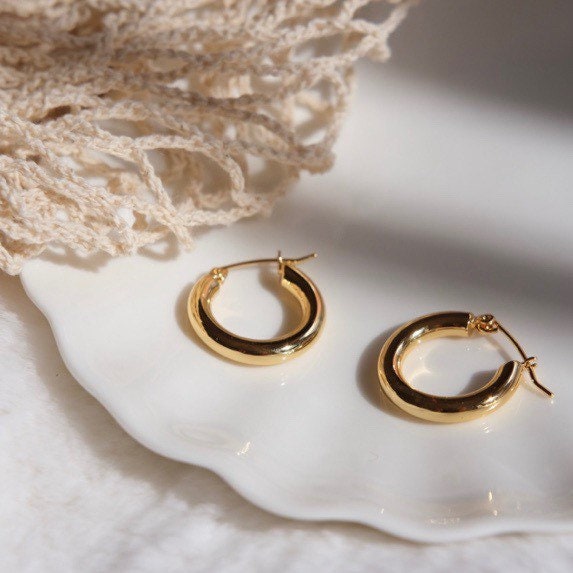 Gold Demi Hoop Earrings