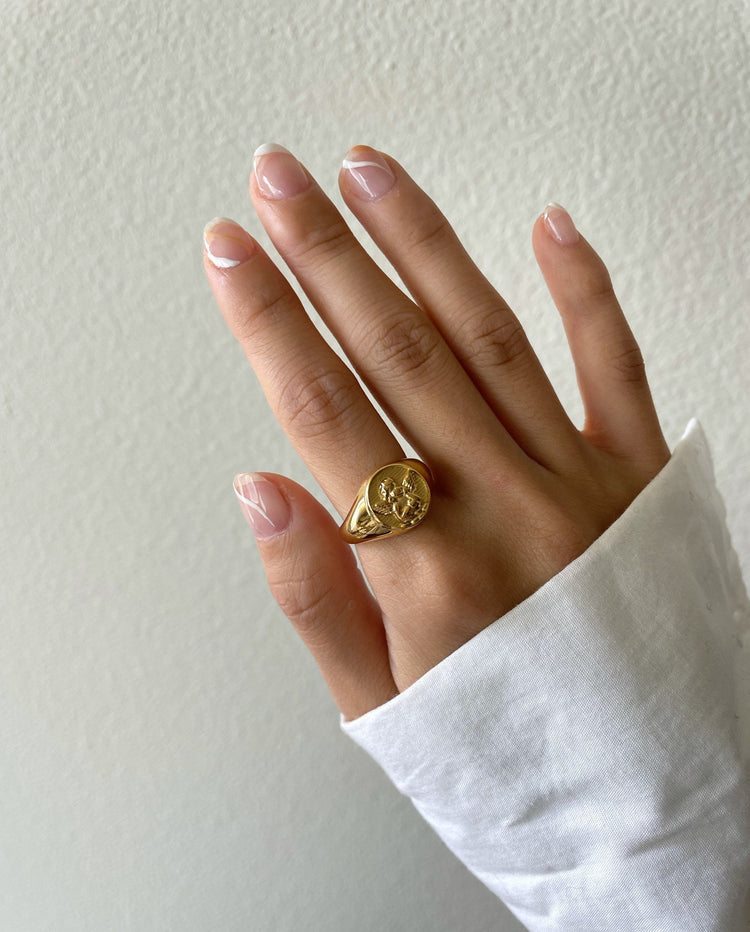 Angel Cherub Signet Ring