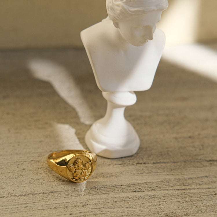 Angel Cherub Signet Ring