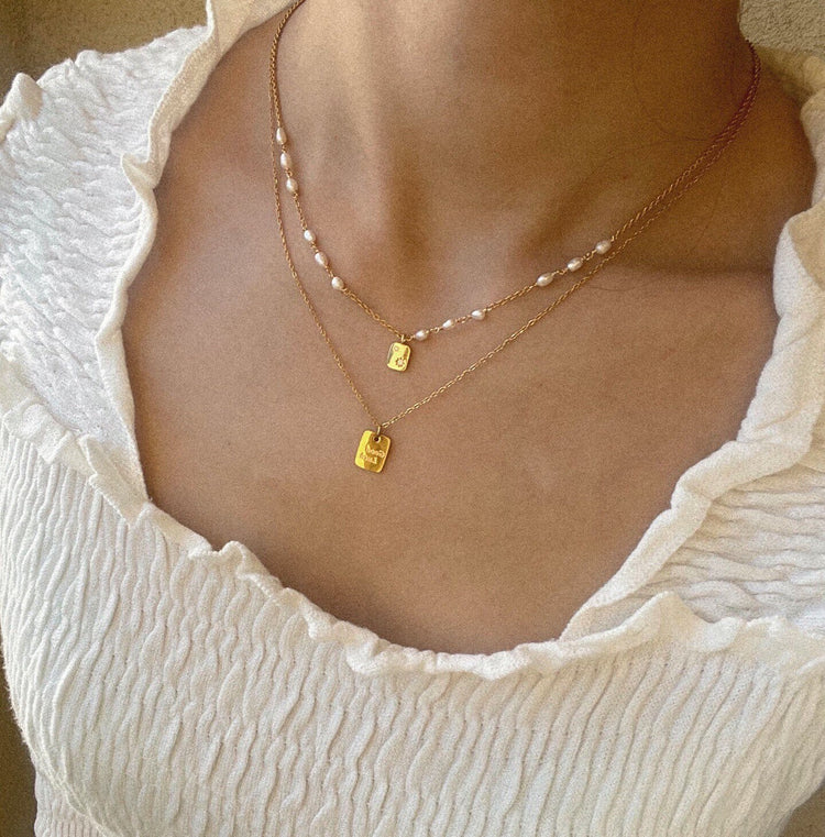 Dainty Amelia Pearl Pave Necklace