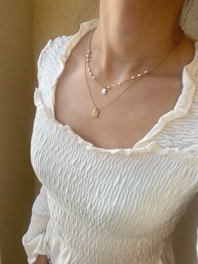 Dainty Amelia Pearl Pave Necklace