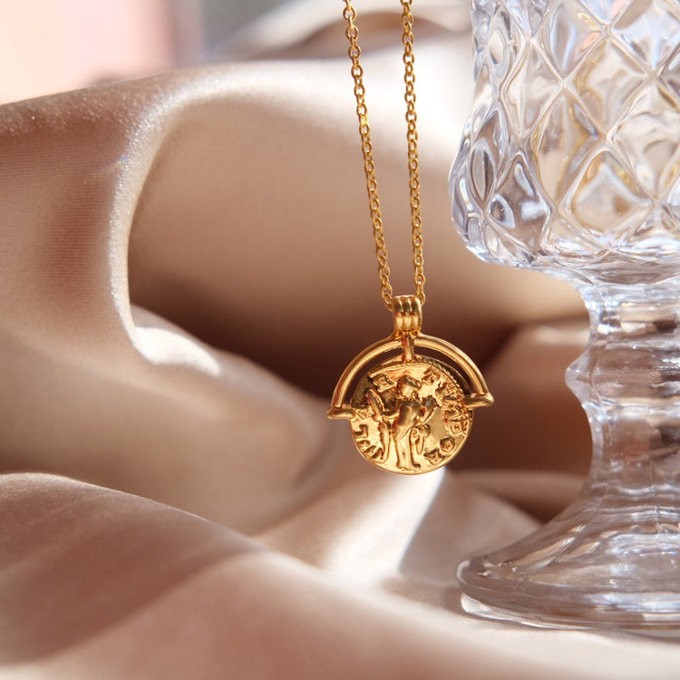 Gold Roman Arc Coin Necklace