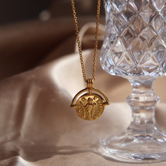 Gold Roman Arc Coin Necklace