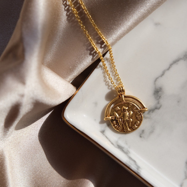 Gold Roman Arc Coin Necklace