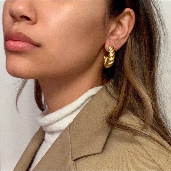 Medium Croissant Hoop Earrings