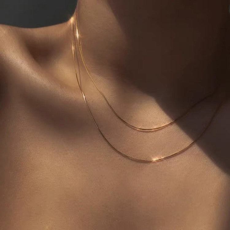 Stacked Narrow Herringbone Necklace