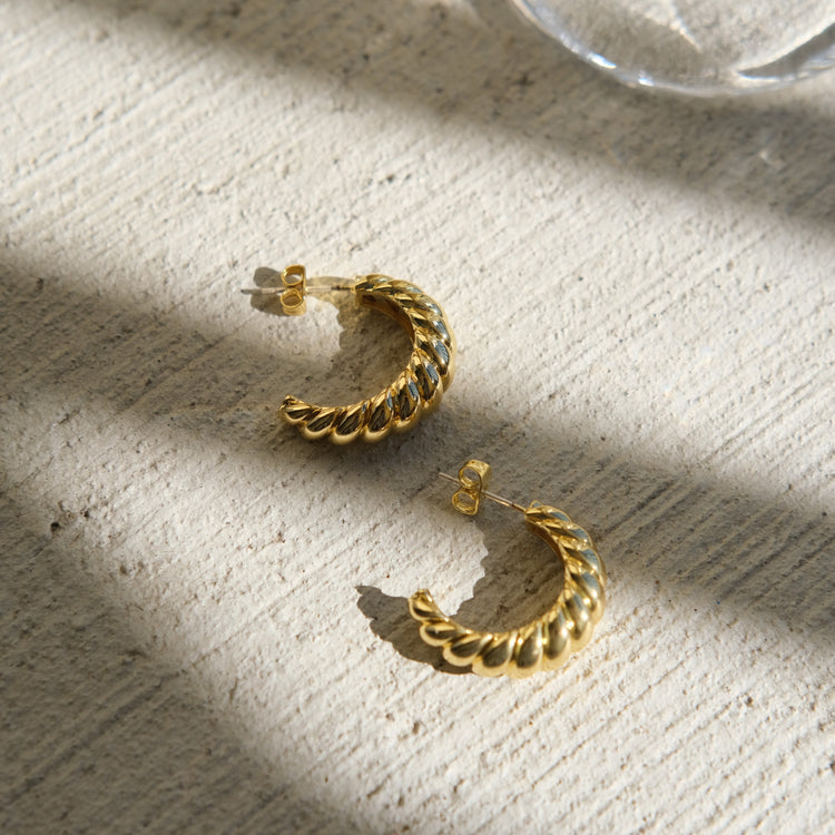 Medium Croissant Hoop Earrings