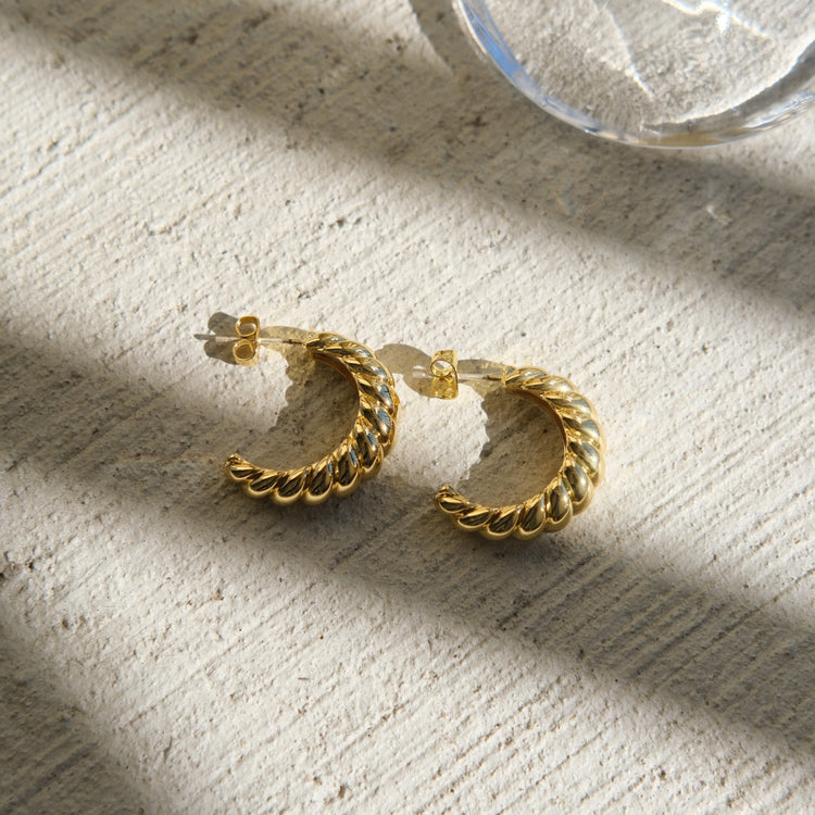 Medium Croissant Hoop Earrings