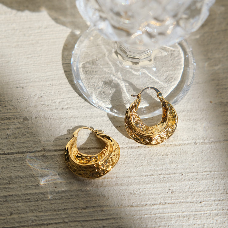 Abigail Hammered Hoop Earrings