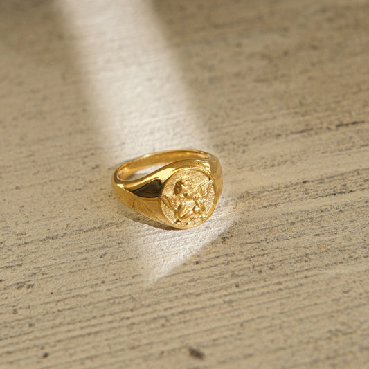 Angel Cherub Signet Ring
