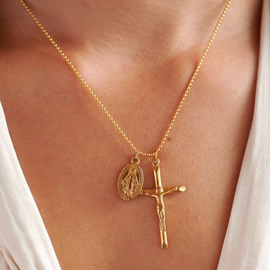 Virgin Mary Cross Necklace