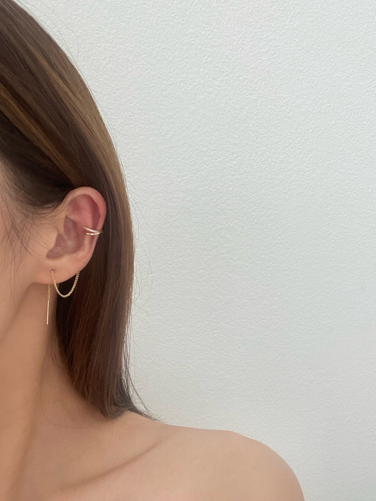 Pave Cross Threader Earring Ensemble