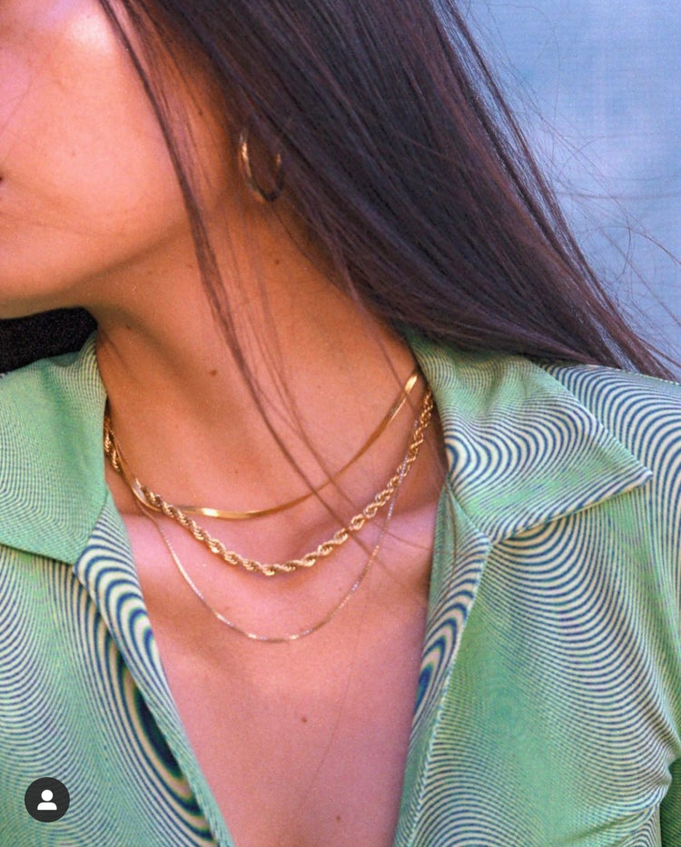 Double Herringbone Chain Necklace