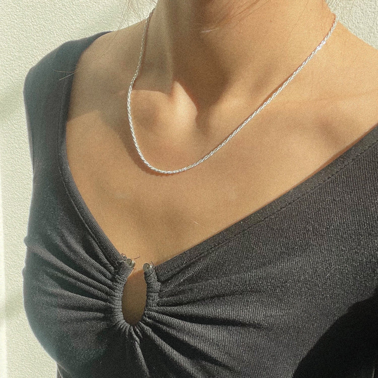 Silver Sequin Necklace